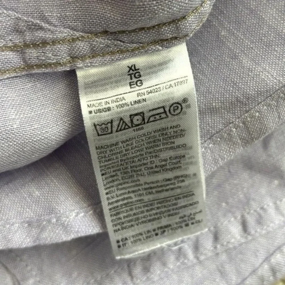 Banana Republic Standard Fit 100% Linen Dress Shirt Men XL Lavender Purple Relax